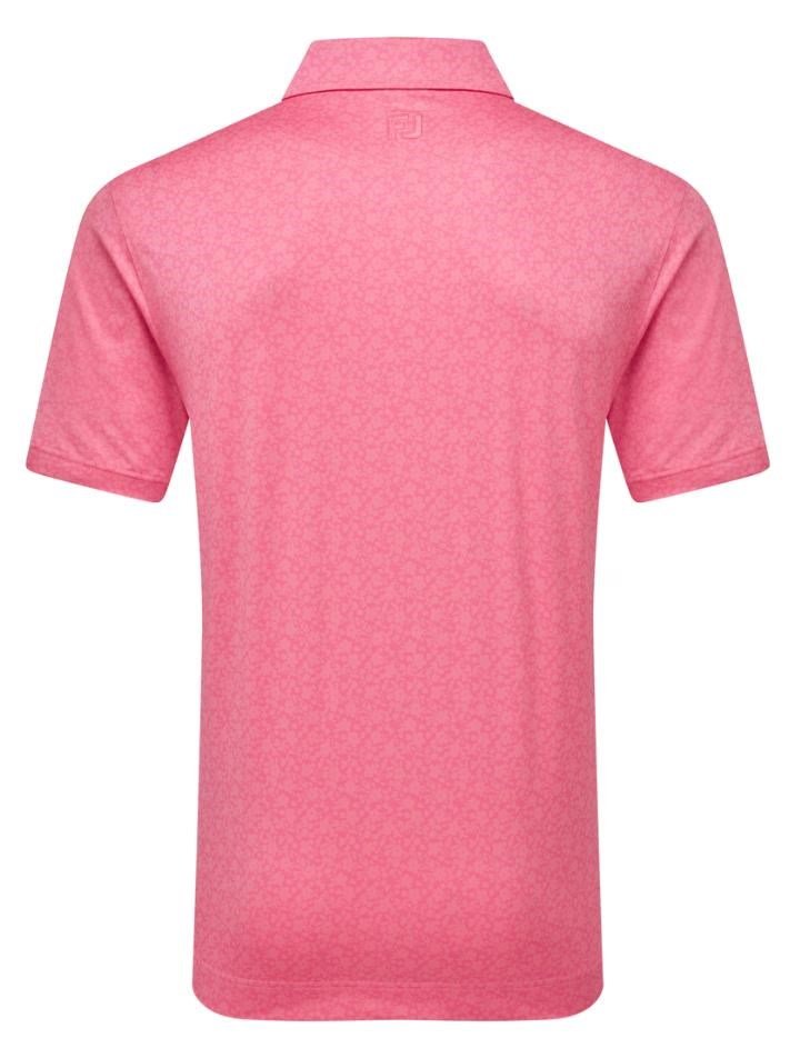 FootJoy Painted Floral Lisle men's polo, pink lemonade