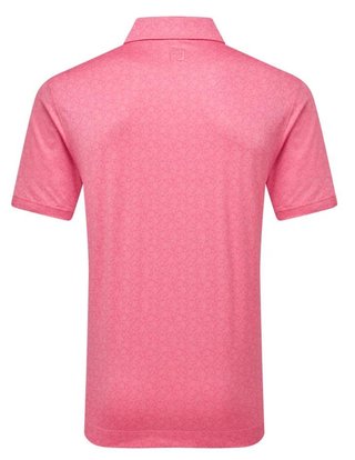 FootJoy Painted Floral Lisle men's polo, pink lemonade