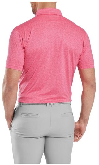 FootJoy Painted Floral Lisle men's polo, pink lemonade
