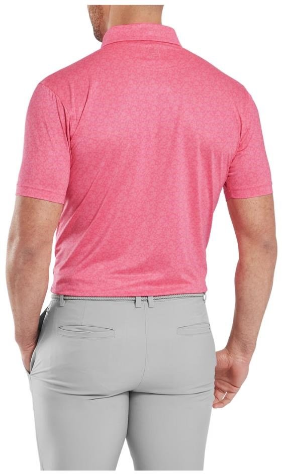 FootJoy Painted Floral Lisle men's polo, pink lemonade