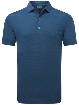 FootJoy Micro Feeder Stripe Lisle men's polo, navy tonal