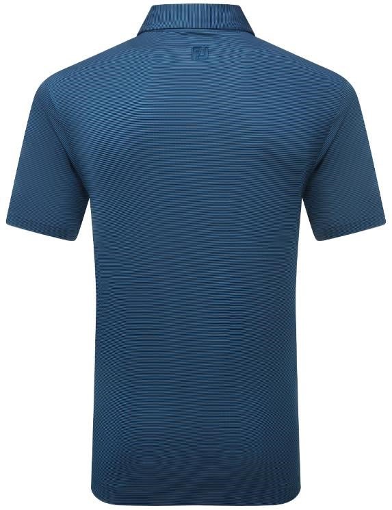 FootJoy Micro Feeder Stripe Lisle men's polo, navy tonal