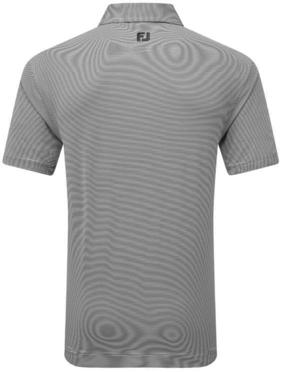 FootJoy Micro Feeder Stripe Lisle men's polo, black/white