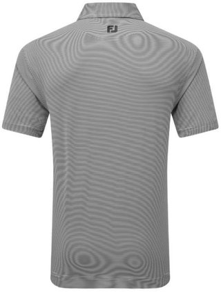 FootJoy Micro Feeder Stripe Lisle men's polo, black/white