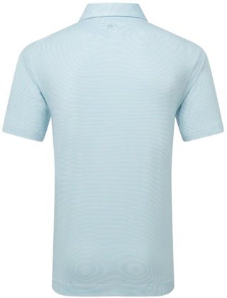 FootJoy Micro Feeder Stripe Lisle men's polo, light blue/white