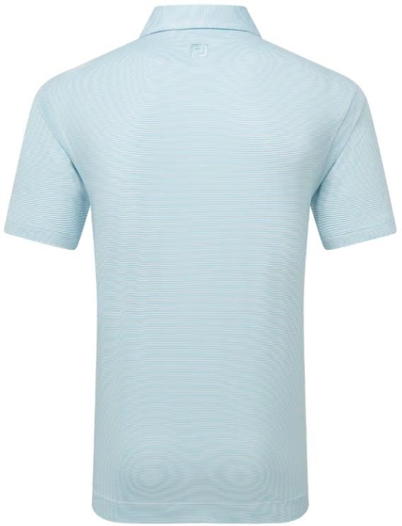 FootJoy Micro Feeder Stripe Lisle men's polo, light blue/white