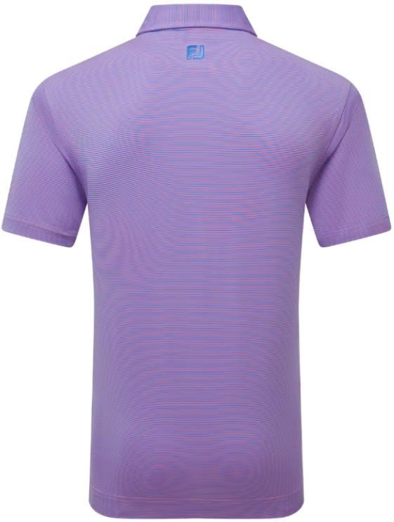 FootJoy Micro Feeder Stripe Lisle men's polo, marine/pink