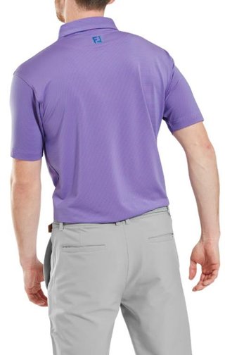 FootJoy Micro Feeder Stripe Lisle men's polo, marine/pink