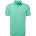 FootJoy Micro Feeder Stripe Lisle men's polo, lagoon/mint