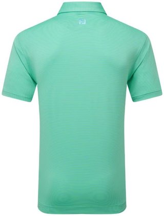 FootJoy Micro Feeder Stripe Lisle men's polo, lagoon/mint