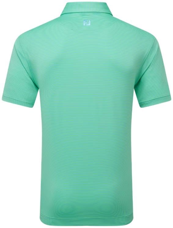FootJoy Micro Feeder Stripe Lisle men's polo, lagoon/mint