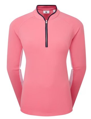 FootJoy 1/4-Zip LS Sun Protection women's shirt, pink lemonade