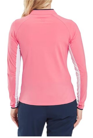 FootJoy 1/4-Zip LS Sun Protection women's shirt, pink lemonade