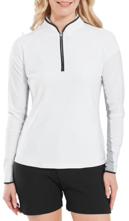 FootJoy 1/4-Zip LS Sun Protection women's shirt, white