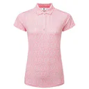 FootJoy Animal Print Cap Sleeve Lisle women's polo, pink lemonade