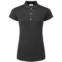 FootJoy Animal Print Cap Sleeve Lisle women's polo, black