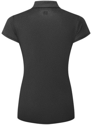 FootJoy Animal Print Cap Sleeve Lisle women's polo, black
