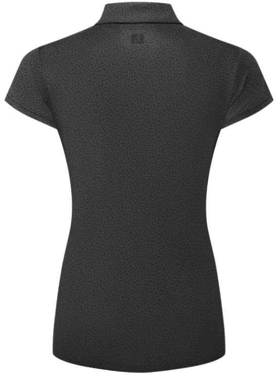 FootJoy Animal Print Cap Sleeve Lisle women's polo, black