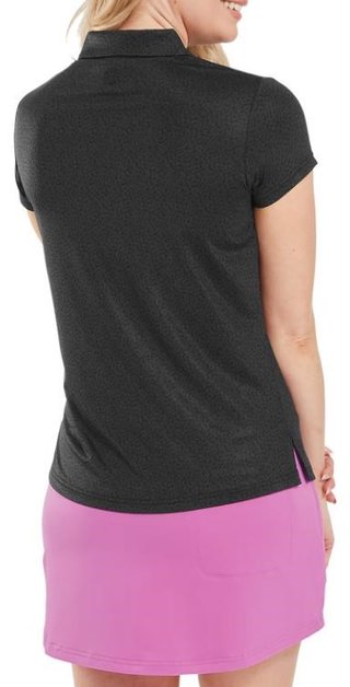 FootJoy Animal Print Cap Sleeve Lisle women's polo, black