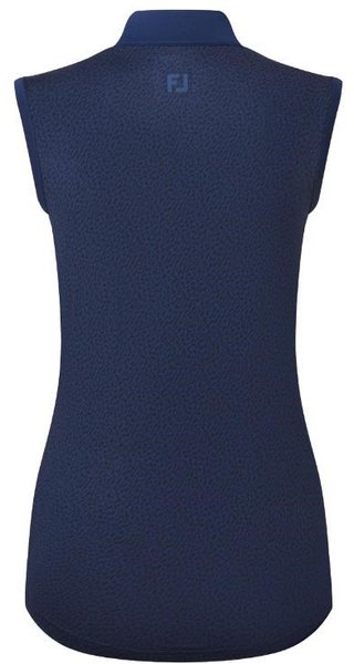 FootJoy Animal Print Sleeveless Lisle ladies polo, navy