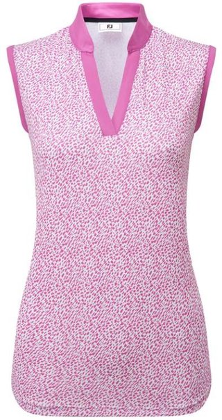 FootJoy Animal Print Sleeveless women's polo, berry