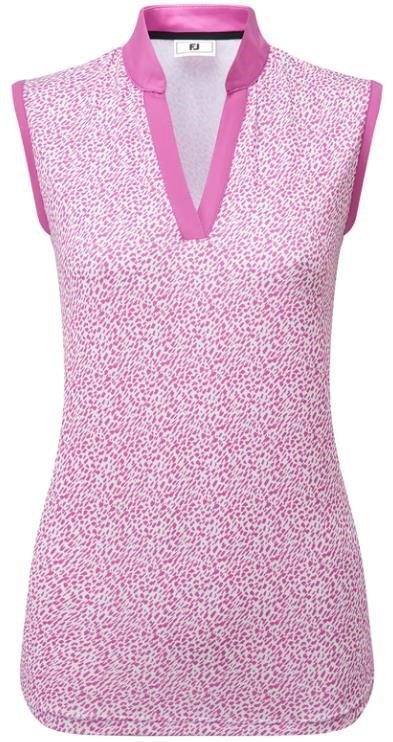 FootJoy Animal Print Sleeveless women's polo, berry