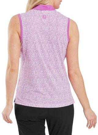 FootJoy Animal Print Sleeveless women's polo, berry