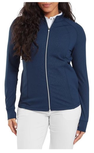 FootJoy Embossed Full-Zip Midlayer women's sweatshirt, navy