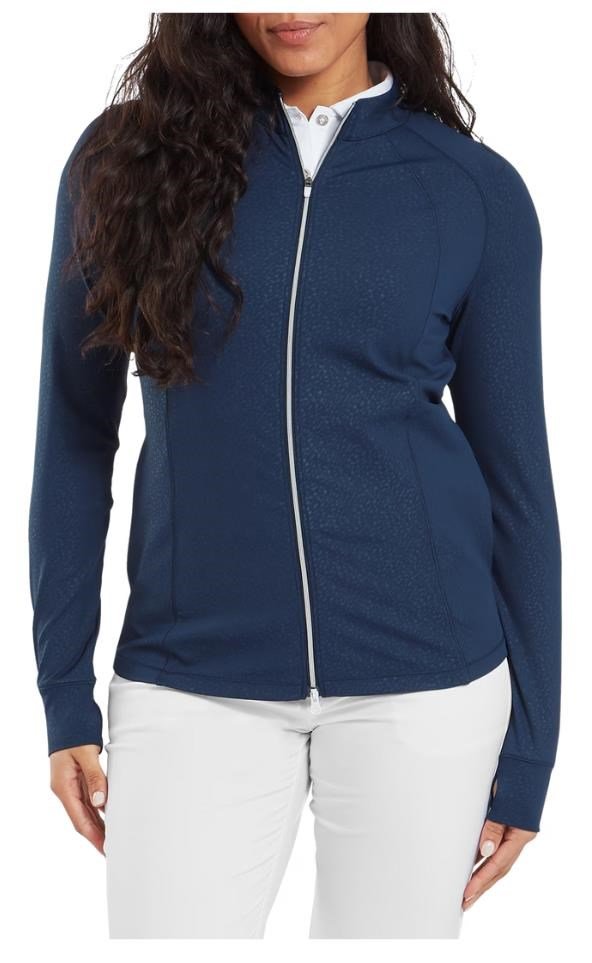 FootJoy Embossed Full-Zip Midlayer women's sweatshirt, navy