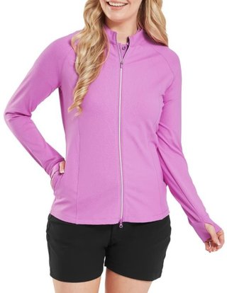 FootJoy Embossed Full-Zip Midlayer women's sweatshirt, berry