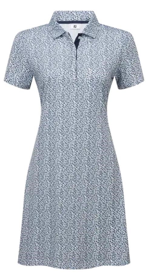 FootJoy Animal Print women's dress, white/skyway/navy