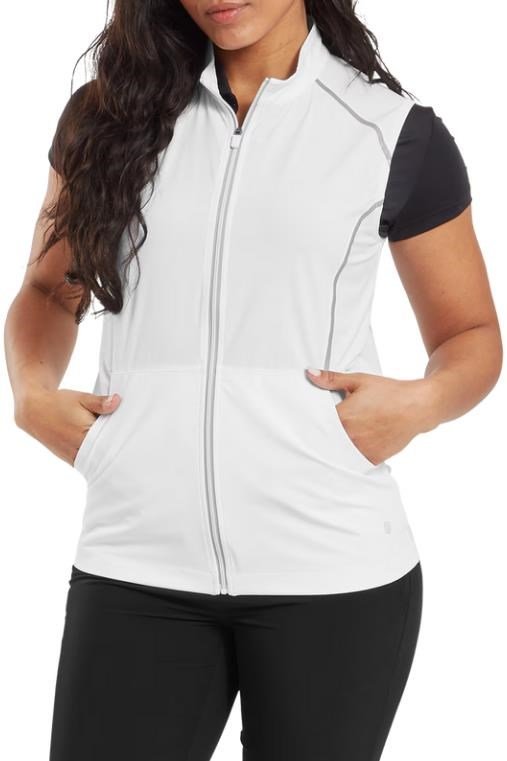 FootJoy TempoSeries Full-Zip women's vest, white/silver