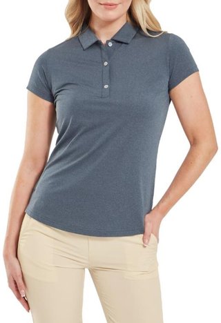 FootJoy Cap Sleeve Lisle women's polo, heather navy