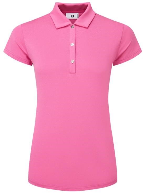 FootJoy Cap Sleeve Lisle women's polo, heather hot pink