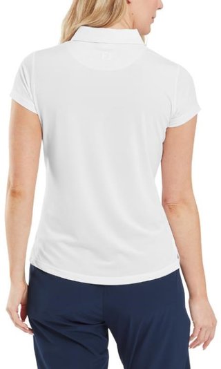 FootJoy Cap Sleeve Lisle women's polo, white