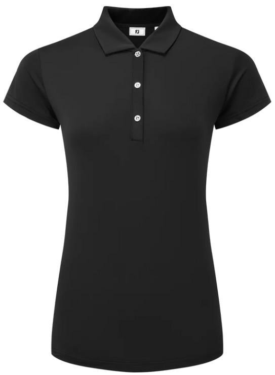 FootJoy Cap Sleeve Lisle women's polo, black