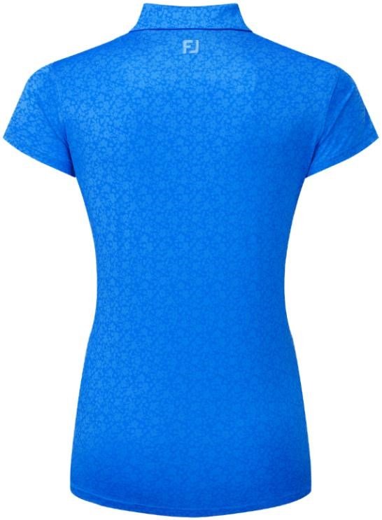 FootJoy Painted Floral Cap Sleeve Lisle women's polo, cobalt