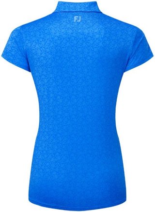 FootJoy Painted Floral Cap Sleeve Lisle women's polo, cobalt