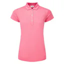 FootJoy Painted Floral Cap Sleeve women's polo, pink lemonade