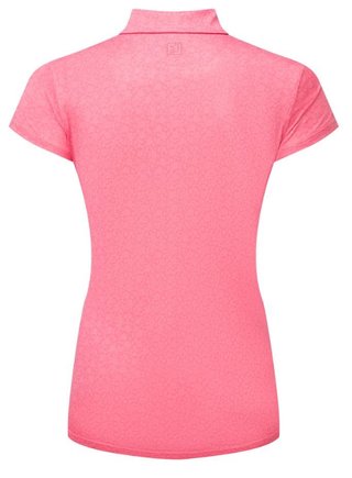 FootJoy Painted Floral Cap Sleeve women's polo, pink lemonade
