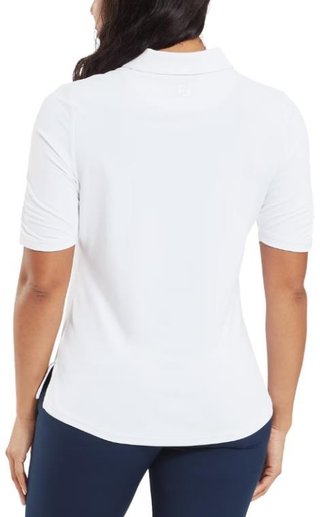 FootJoy Half Sleeve Ruched Lisle women's polo, white