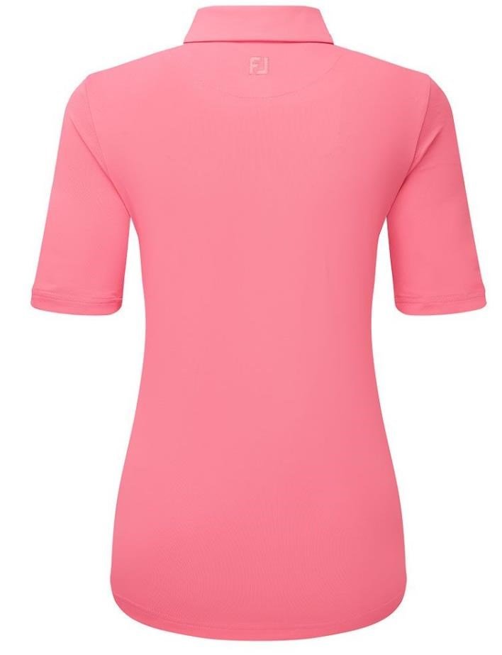FootJoy Half Sleeve Ruched Lisle women's polo, pink lemonade