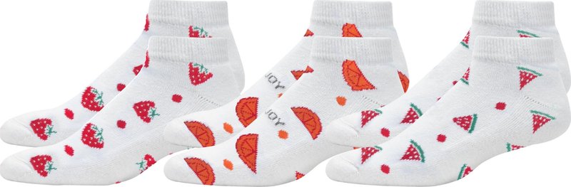 FootJoy ComfortSof Sportlet Fruit ladies socks, strawberry/orange/watermelon, UK 4-7 (3pairs)
