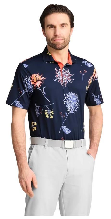 Puma Mattr Dahlia men's polo, deep navy/blue horizon