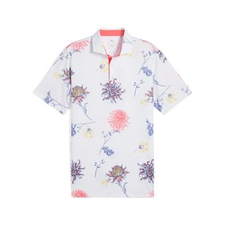 Puma Mattr Dahlia men's polo, white glow/peach frost