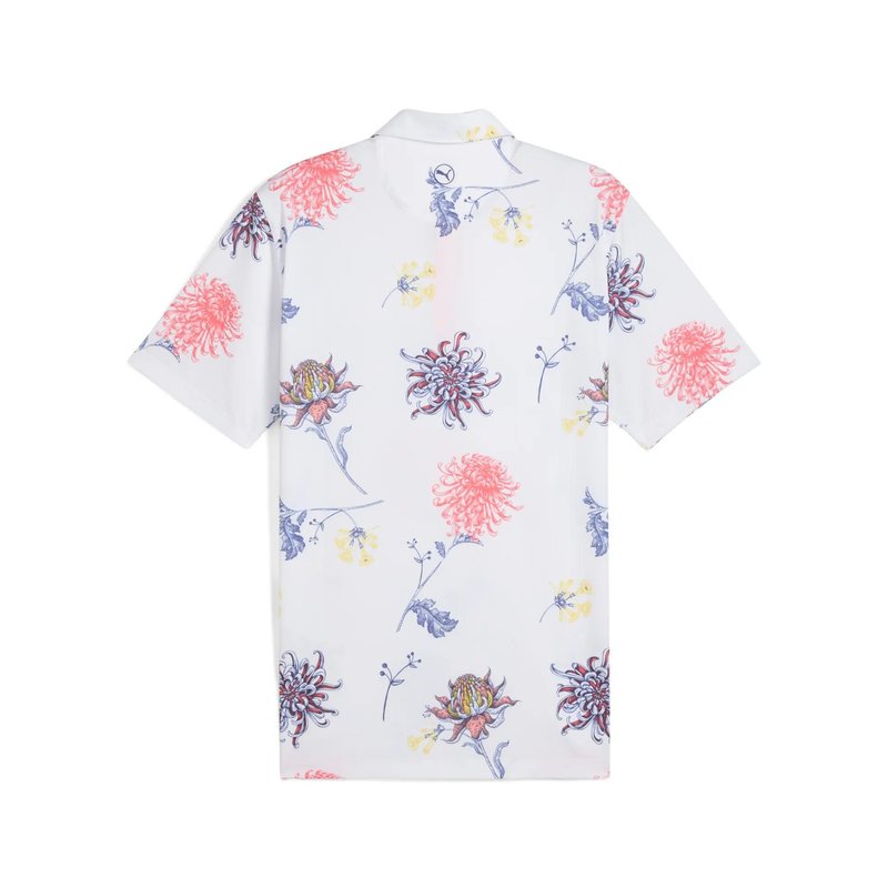 Puma Mattr Dahlia men's polo, white glow/peach frost