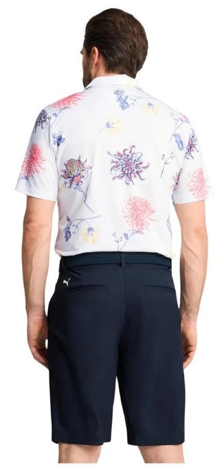 Puma Mattr Dahlia men's polo, white glow/peach frost