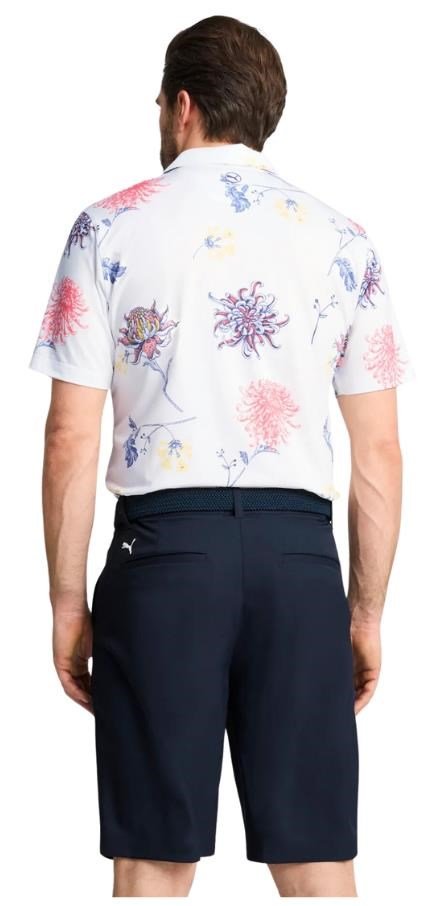 Puma Mattr Dahlia men's polo, white glow/peach frost