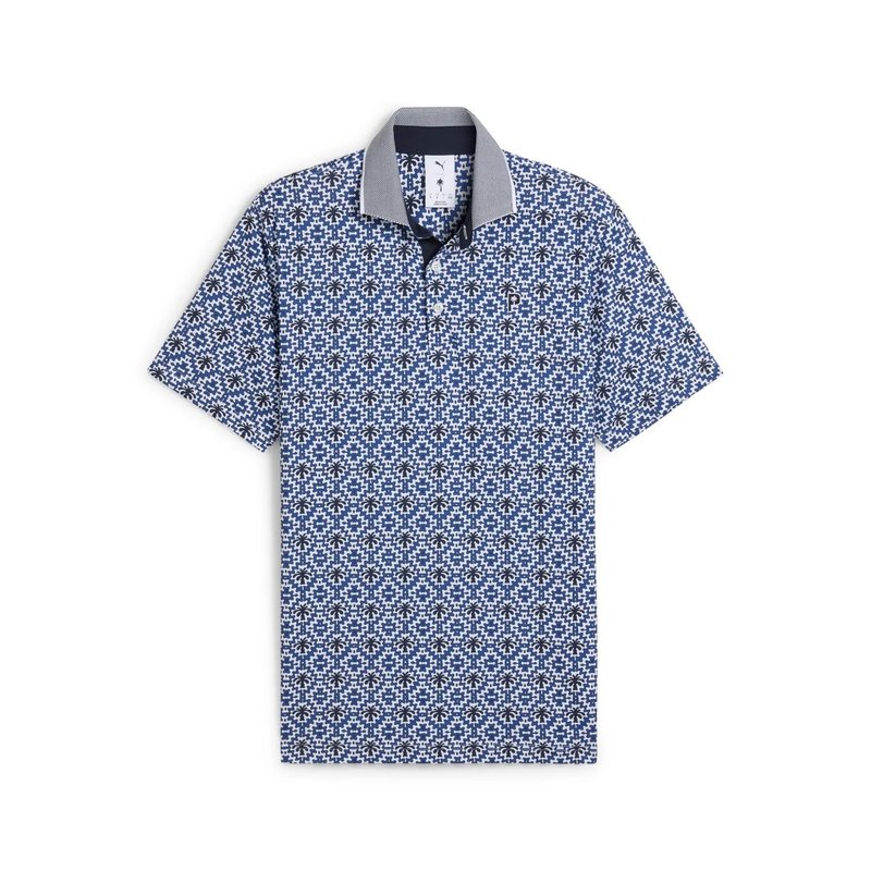 Puma X PTC Tile men's polo, white glow/deep navy