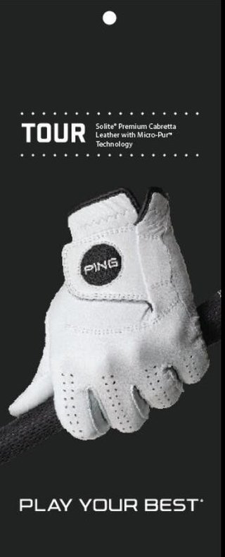 PING Tour mens golf glove, white